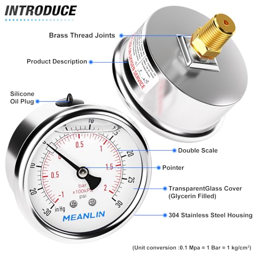 30inHG~30Psi Stainless Steel 1