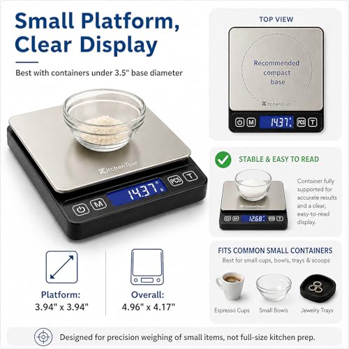 KitchenTour Mini Gram Scale for Coffee