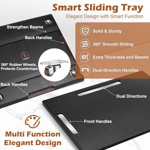 Appliance Slider for Kitchen Appliances 360° Rolling Sliding Tray for Coffee Maker Countertop