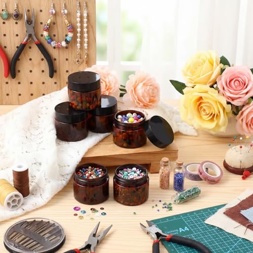 4 Pcs Plastic Jars Wide Mouth with Lids