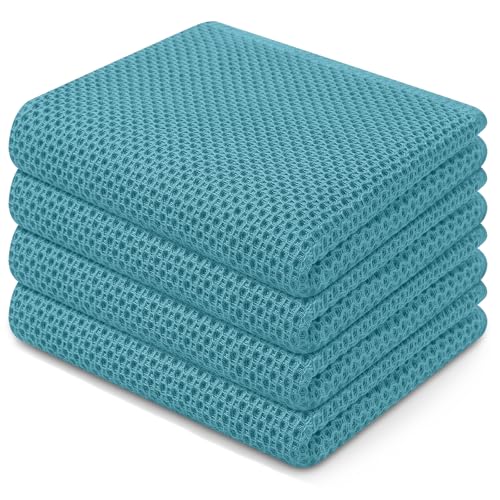 100% Cotton Waffle Weave Kitchen Dish Towels 4 (4 Count)