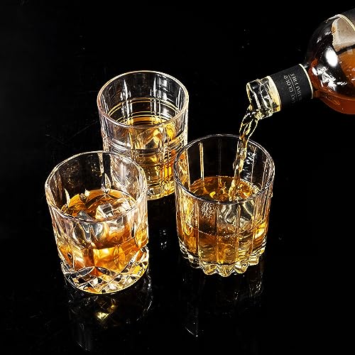 Crystal Whiskey Glasses Mixed 10 Oz Scotch Glasses Set of 6 (6 Count)