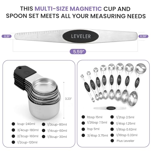 Magnetic Measuring Cups and Spoons Set