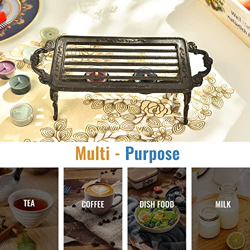 Heavy Duty Cast Iron Teapot Dish Warmer Stable Holder for Tealight Stand