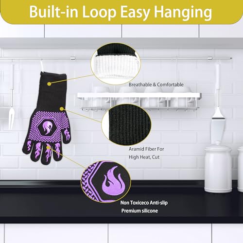 BBQ Gloves 1472F Heat Resistant Non (2 Count)