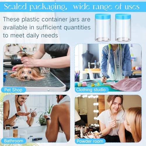 4 Pcs Plastic Jars Wide Mouth with Lids (4 Count)