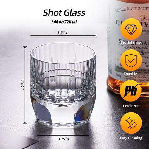 Crystal Whiskey Glasses Set of 2 Old Fashioned Glasses Stemless (2 Count)