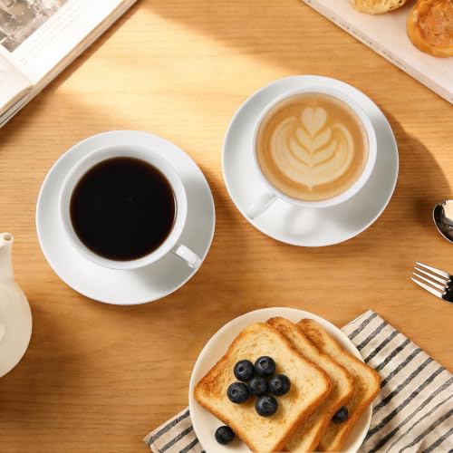 Fine Bone China Espresso Cups and Saucers Set of 4 (4 Count)