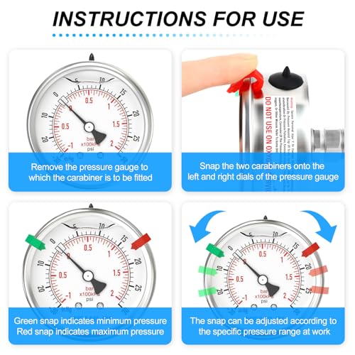 30inHG~30Psi Vacuum Pressure Gauge 316 Stainless Steel Joint 1