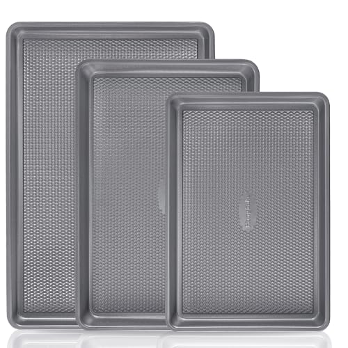 3 Pack Nonstick Ceramic Baking Sheet Pan Set for Oven (3 Count)
