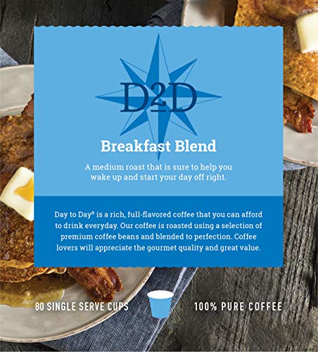 Day To Day Breakfast Blend Medium Roast Single Serve Coffee Pods (80 Count)