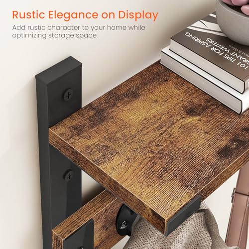 Coat Rack Wall Mount with Shelf
