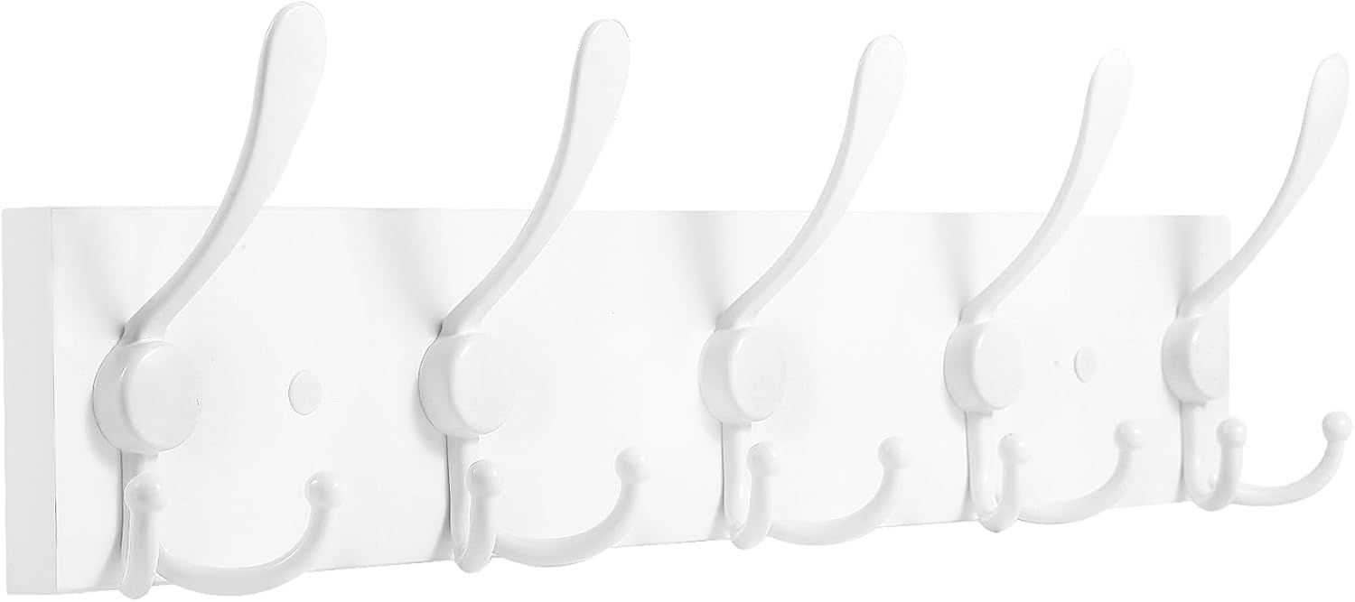 Coat Rack Wall Mount Coat Hooks Wooden Hat Rack for Wall Hooks Pine Real Wood Plank 16.9
