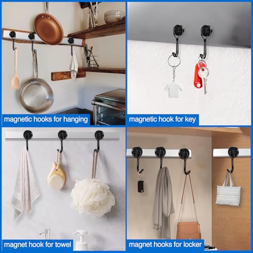 Magnetic Hooks Magnet Hook for Cruise Cabins Fridge 40LBS 6Pack (6 Count)