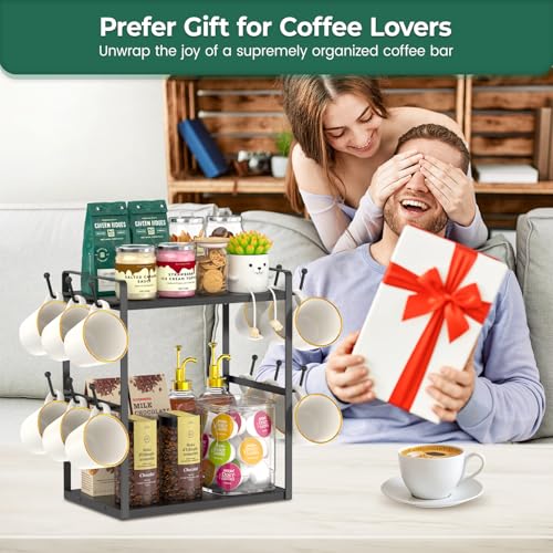 Coffee Station Bar Organizer Mug Holder Stand Countertop