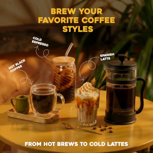 Borosilicate Glass French Press Coffee Maker 34 Oz