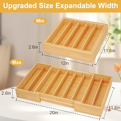 Bamboo K Cup Holder for Drawer or Countertop Coffee Pod Holder Expandable K Cup Pod Storage Tea bag organizer K Cup Storage for Coffee Station Home Office and Kitchen