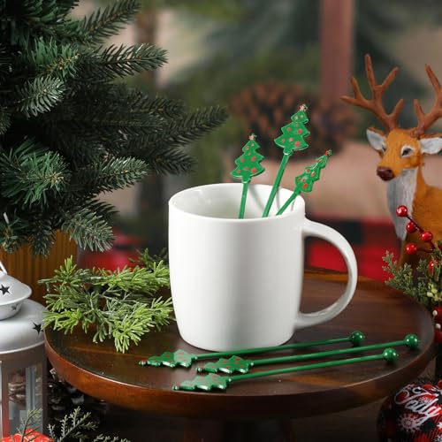 30 Pcs Christmas Drink Stirrers Christmas Tree Stir Sticks (30 Count)