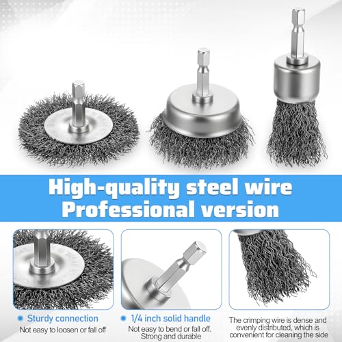 21 Packs Carbon Steel Wire Wheel Brush with 1 (21 Count)