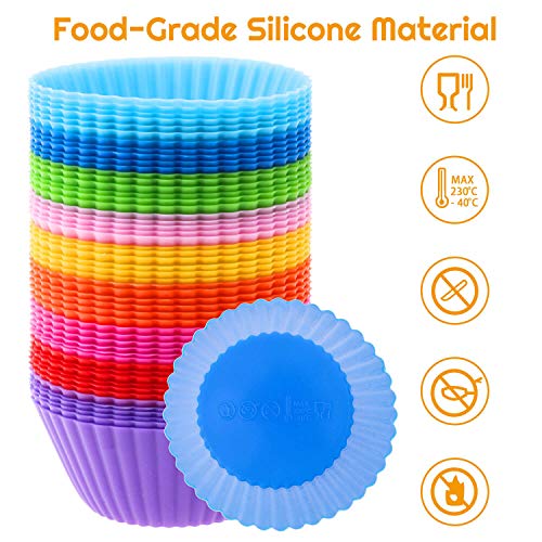 54 Pack Silicone Muffin Cups (54 Count)