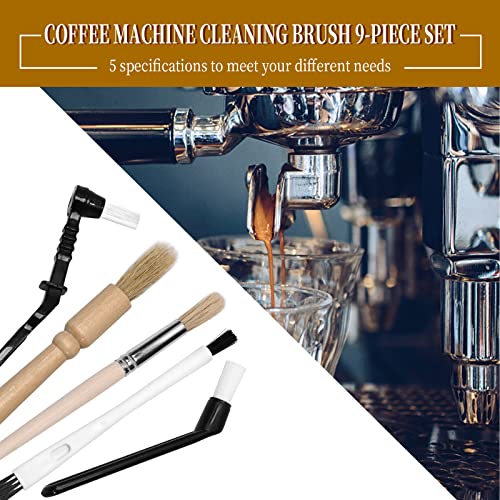 9PCS Coffee Machine Cleaning Brush Grinder Wooden Cleaning Brush Coffee Machine Head Brush Coffee Brush