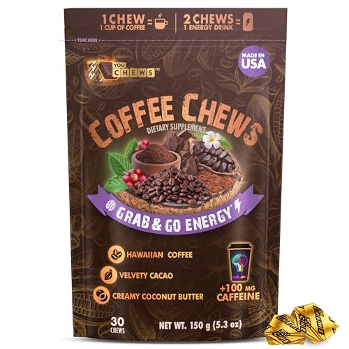 Coffee Chews Grab & Go Energy with 100mg per Chew of Clean (30 Count)