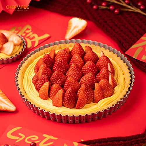 9.5 Inch Round Tart Pan with Holes Removable Loose Bottom