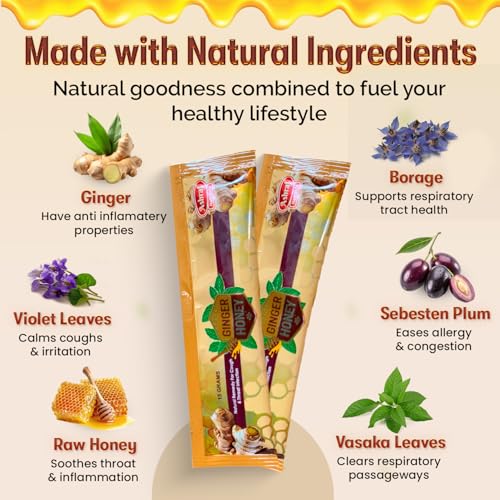 Ginger Honey Soothing Honey & Ginger Blend for Throat Comfort (20 Count)