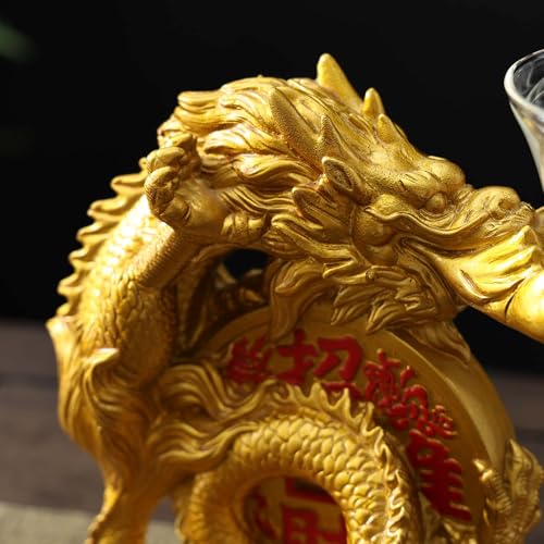 Glass Teapot Set with Infuser Semi Automatic Dragon Tea Set with 6 Small Cups