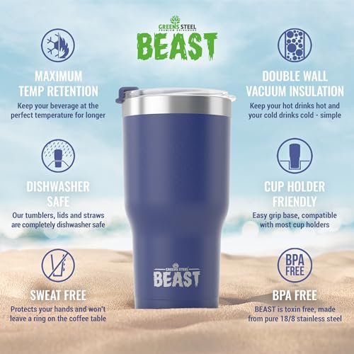 Beast 30 oz Tumbler Stainless Steel Vacuum Insulated Coffee Ice Cup Double Wall Travel Flask