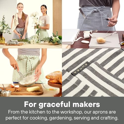 Chef Waist Aprons for Women with Pockets