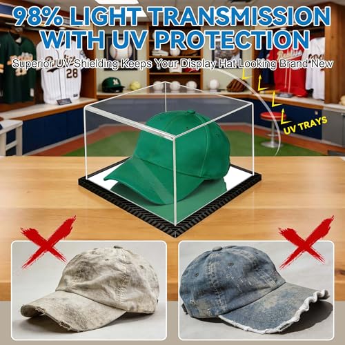 Clear Hat Display Case Acrylic Baseball Cap Holder Stand