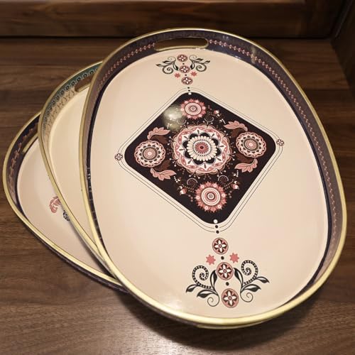 Oval Plastic Serving Tray with Handles