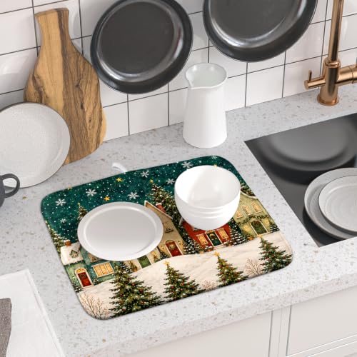 Christmas Dish Drying Mat