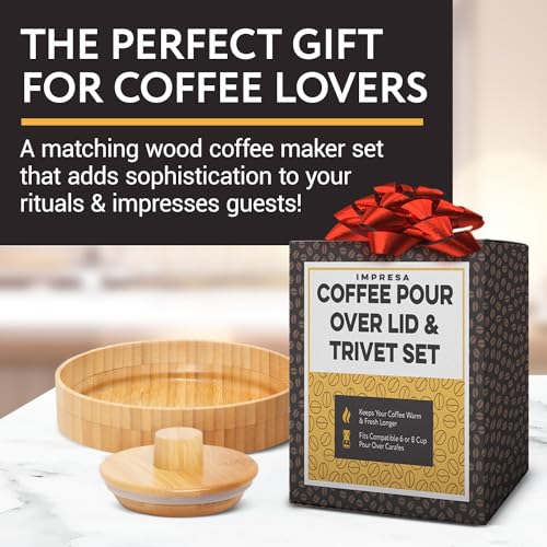 Coffee Pot Cover & Wooden Trivet Set Compatible with Chemex