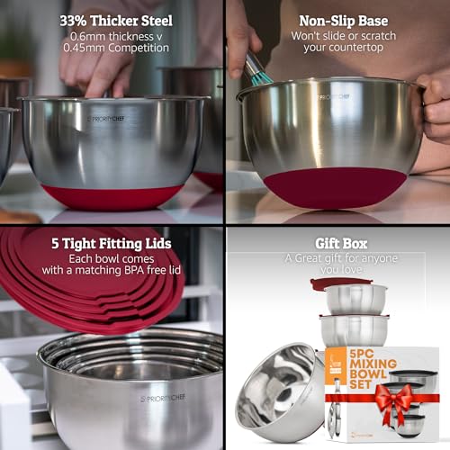 Premium Mixing Bowls With Airtight Lids Set