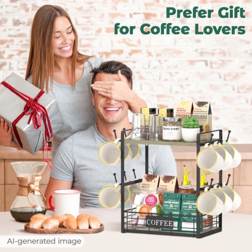 Coffee Mug Cup Holder Tree Bar Station Organizer