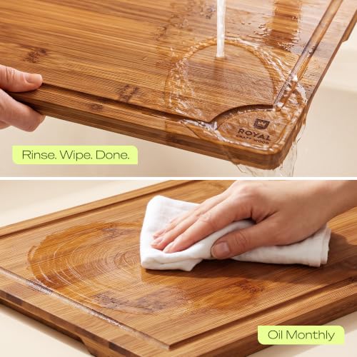 Wooden Cutting Boards for Kitchen Meal Prep & Serving (4 Count)