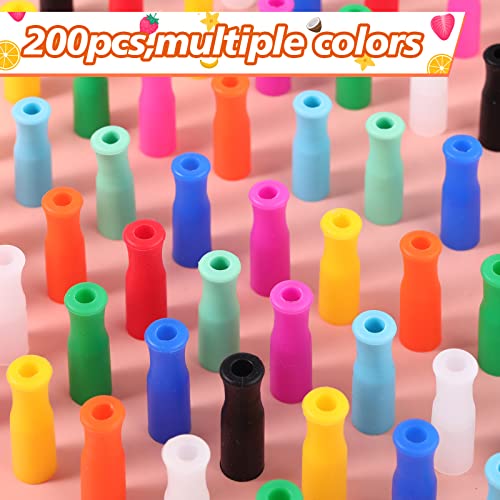 200 Pcs Silicone Straw Tips for 6mm Metal & Stainless Steel Straw