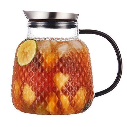 40 ounces “Pineapple Series” Glass Pitcher with Stainless Steel Lid