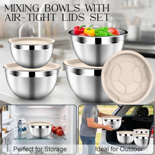 Stainles Steel Mixing Bowls with Lids Set (5 Count)