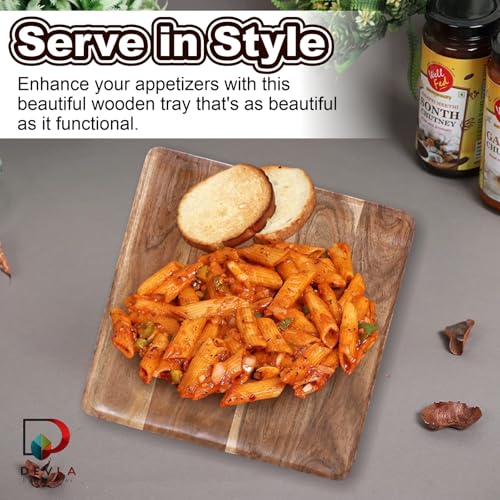 Square Acacia Wood Plates (2 Count)
