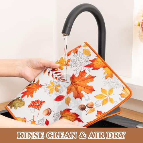 2 Pack 12x19 Inch Fall Dish Drying Mat (2 Count)