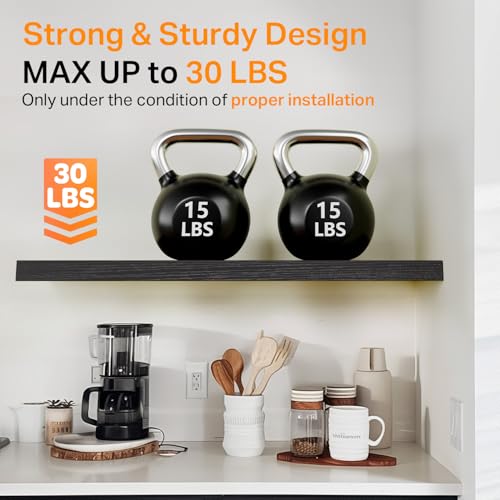 Black Floating Shelves 35.4in