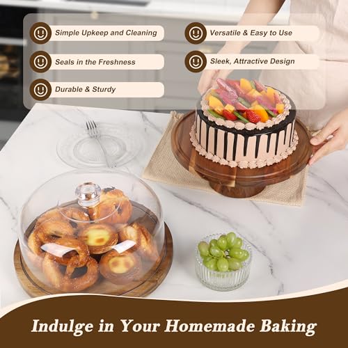 Cake Stand with Clear Acrylic Dome Lid