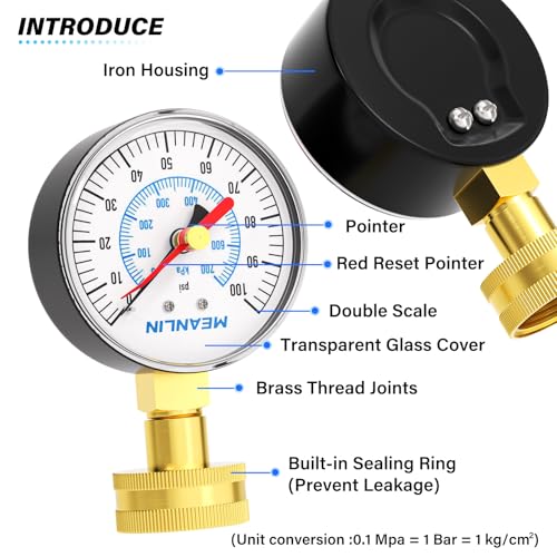 0~100Psi 3 4" Female Water Pressure Test Gauge