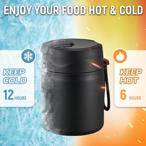 17oz Soup Thermo for Hot Food Kids Insulated Vacuum Food Jar with Stainless Steel Spoon Wide Mouth Thermo Leakproof Lunch Food Container Kids Hot Lunch Box