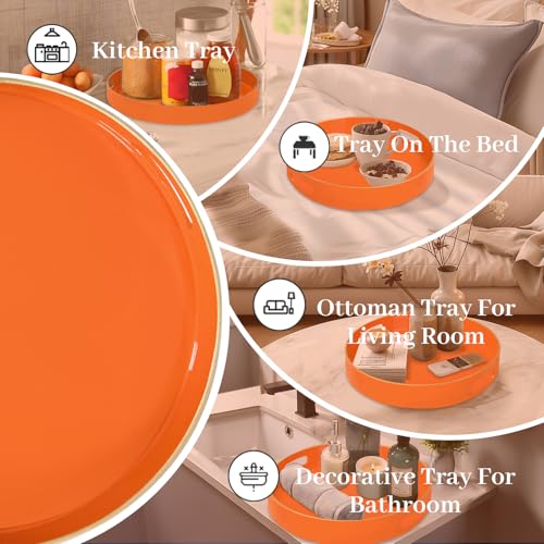 13" Orange Decorative Tray