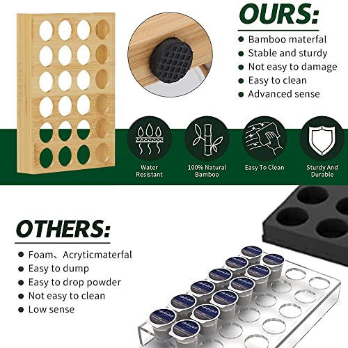 BamBoo k cup holder Drawer or Countertop k cup Organizer Coffee Pod Holder Hold 24 Coffee Pod Storage Kcup coffee pods holder for coffee station Office and Kitchen k cup storage