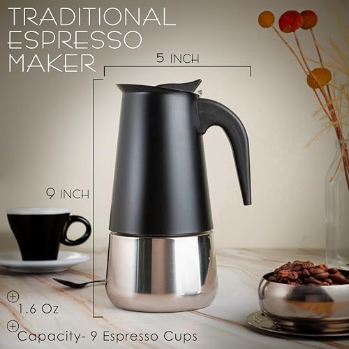 9 Cup Greca Moka Pot (9 Espresso Cups)